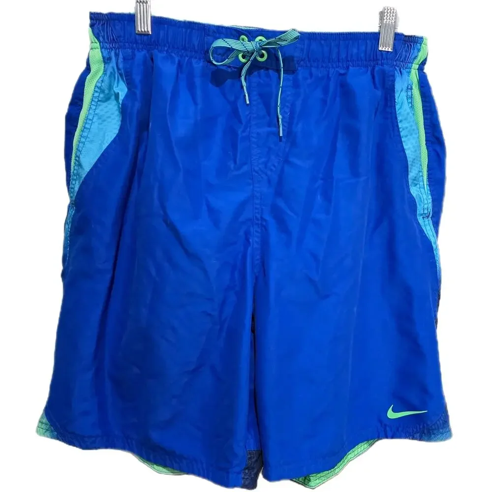 Nike Blue and Green Swim Trunks XL